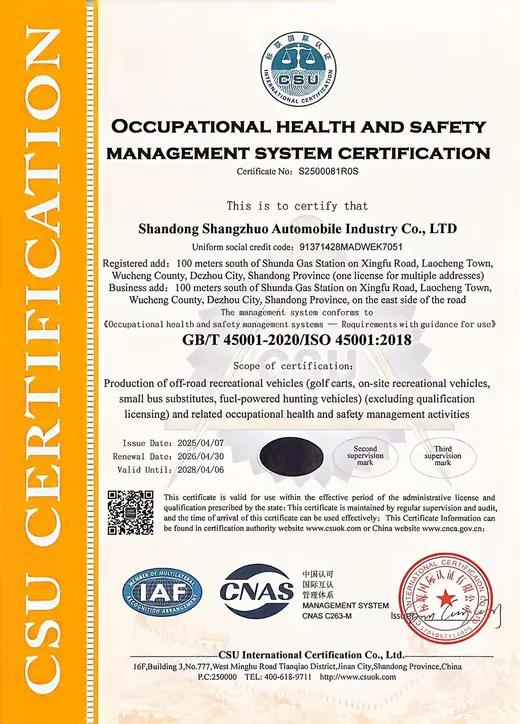 ISO 45001 image certificate, number S2500081R0S